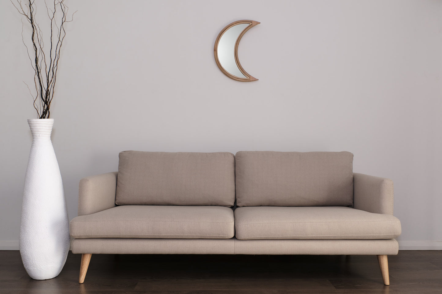 Stellar Crescent Rattan Mirror