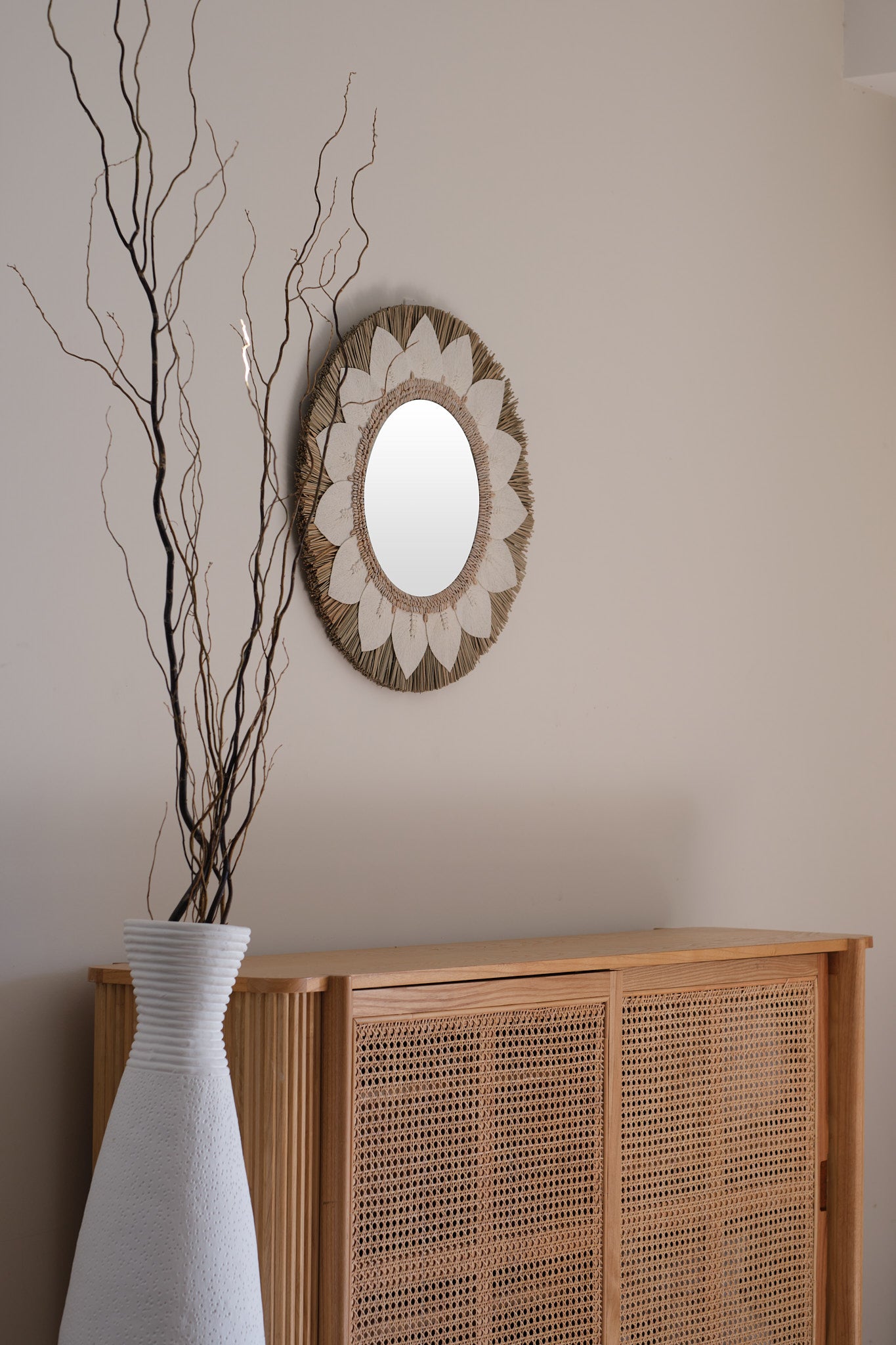 Tropical Seashell Round Vanity Mirror