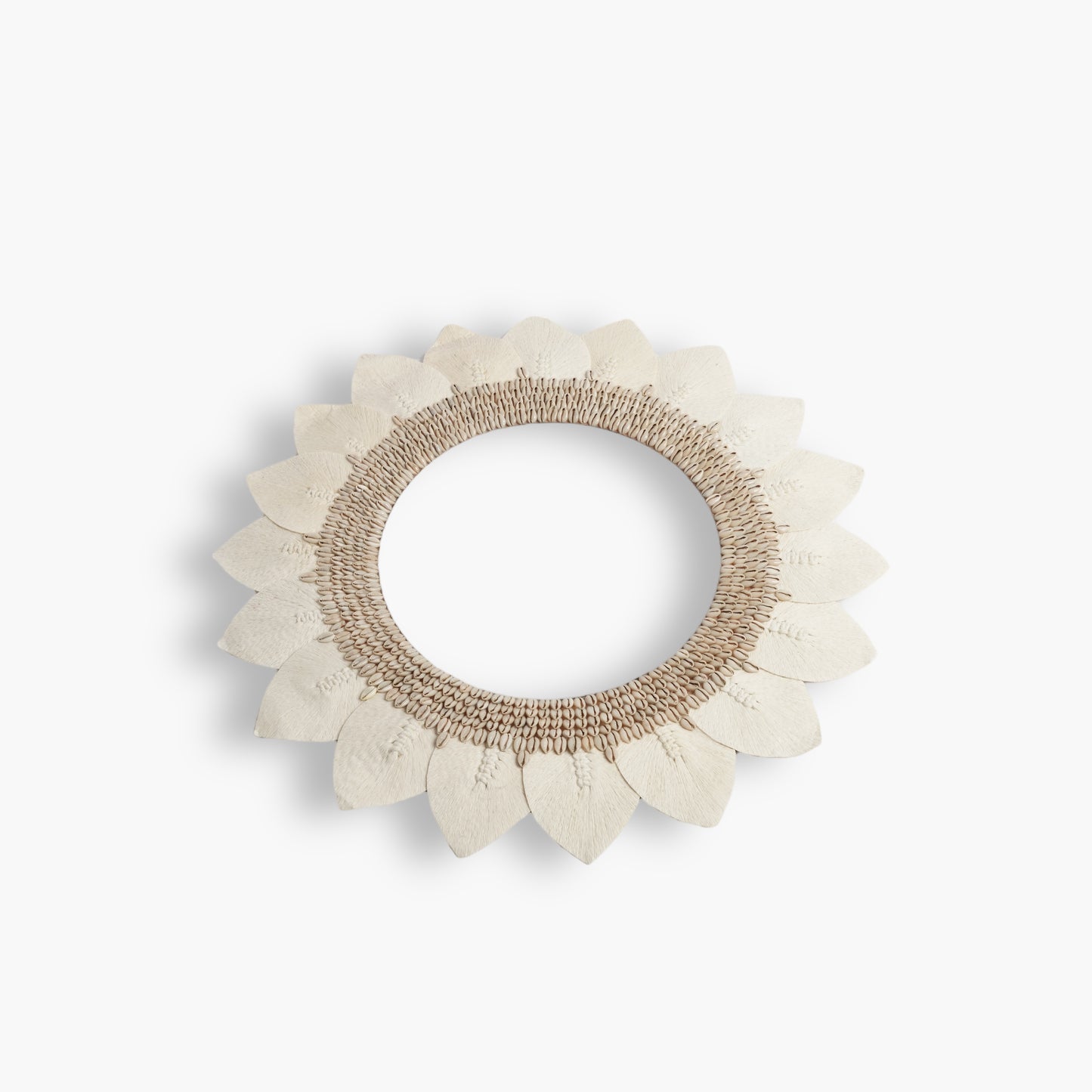 Bohemian Seagrass and Shells Sunburst Mirror