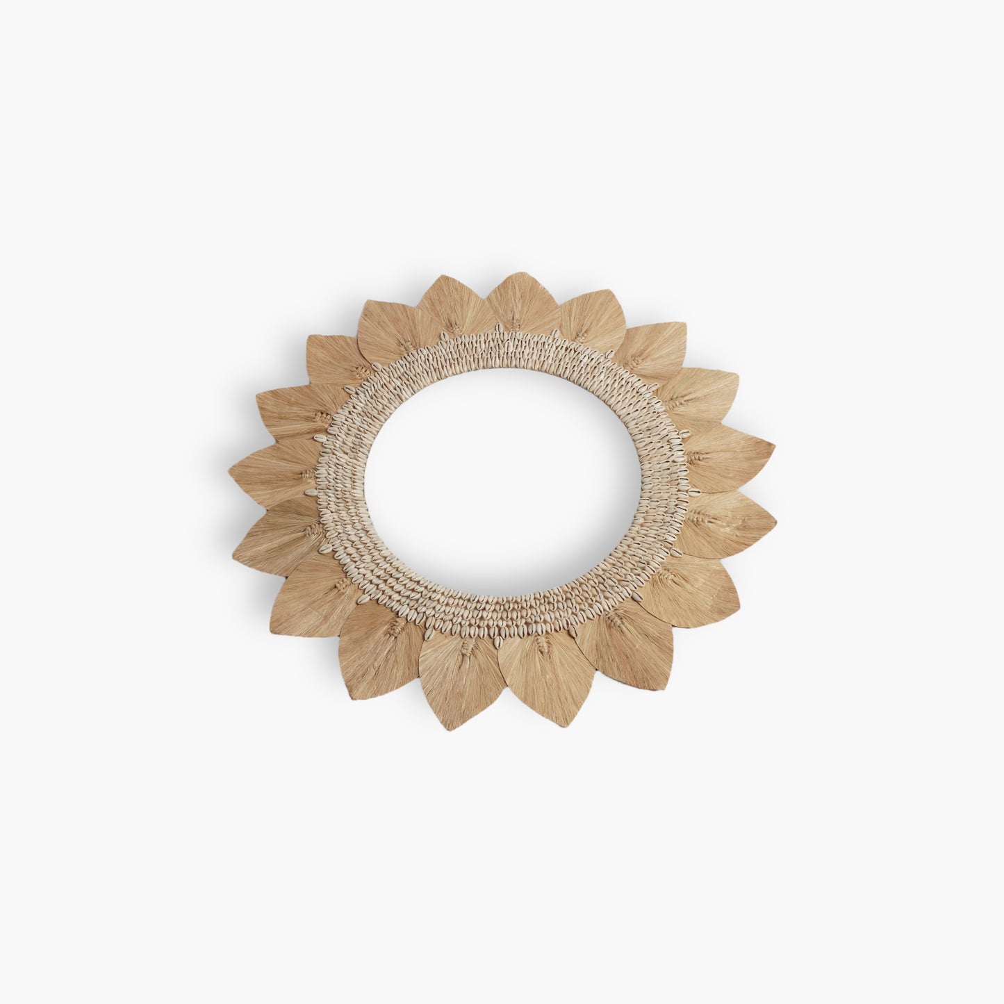 Bohemian Seagrass and Shells Sunburst Mirror