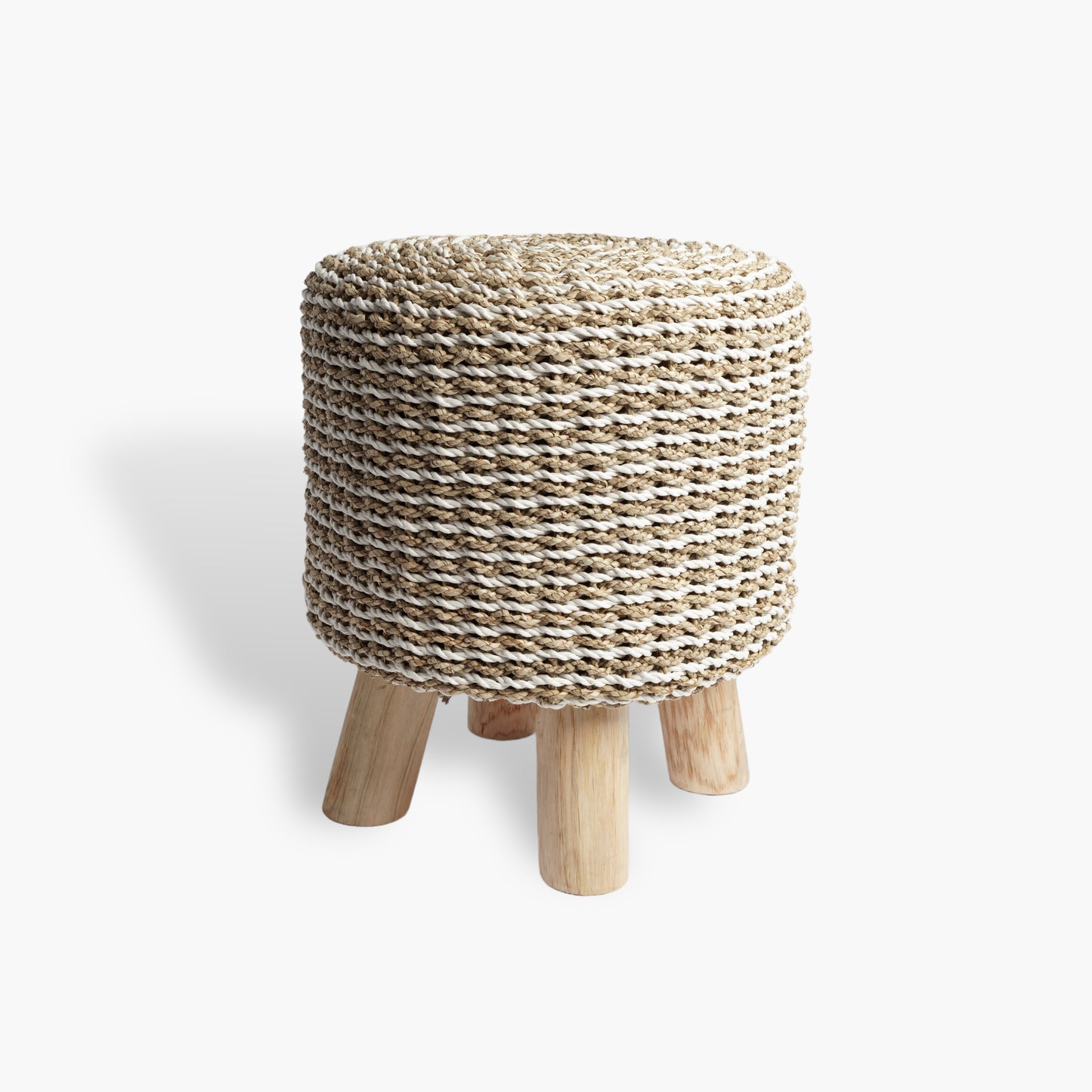 Crafted Oval Raffia Ottoman