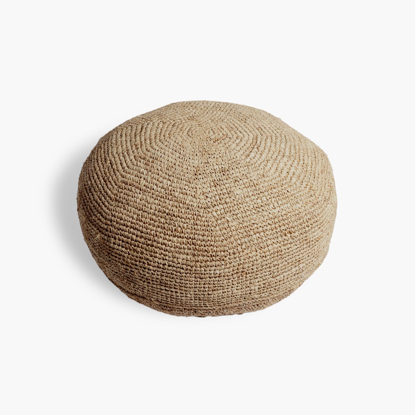 Boho Seagrass Rounded Ottoman