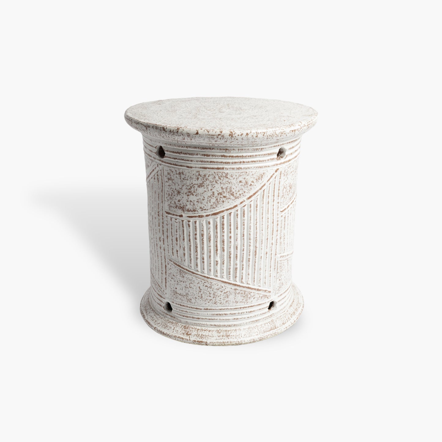 Handcrafted Ceramic Cylinder Stool